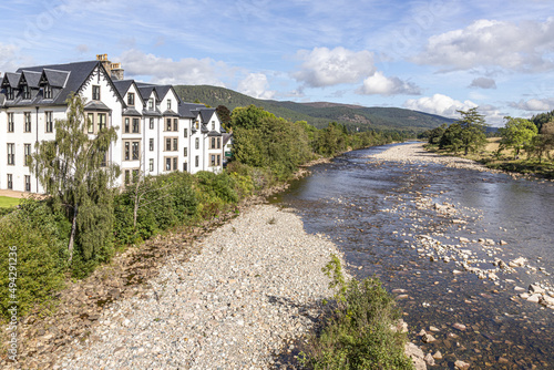 Fotografering The Monaltrie beside the River Dee at Ballater, Aberdeenshire, Scotland UK