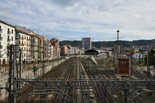 General view of the Indalecio Prieto Station in Bilbao from San Francisco street