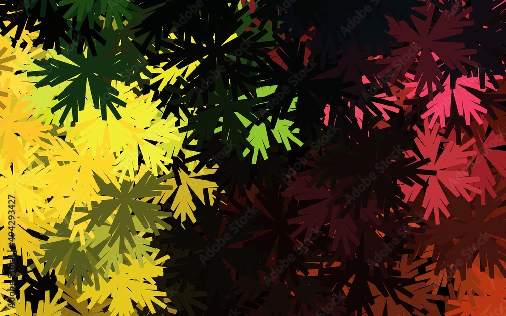 Dark Green, Red vector doodle pattern with flowers. Dark Green, Red vector doodle pattern with flowers.