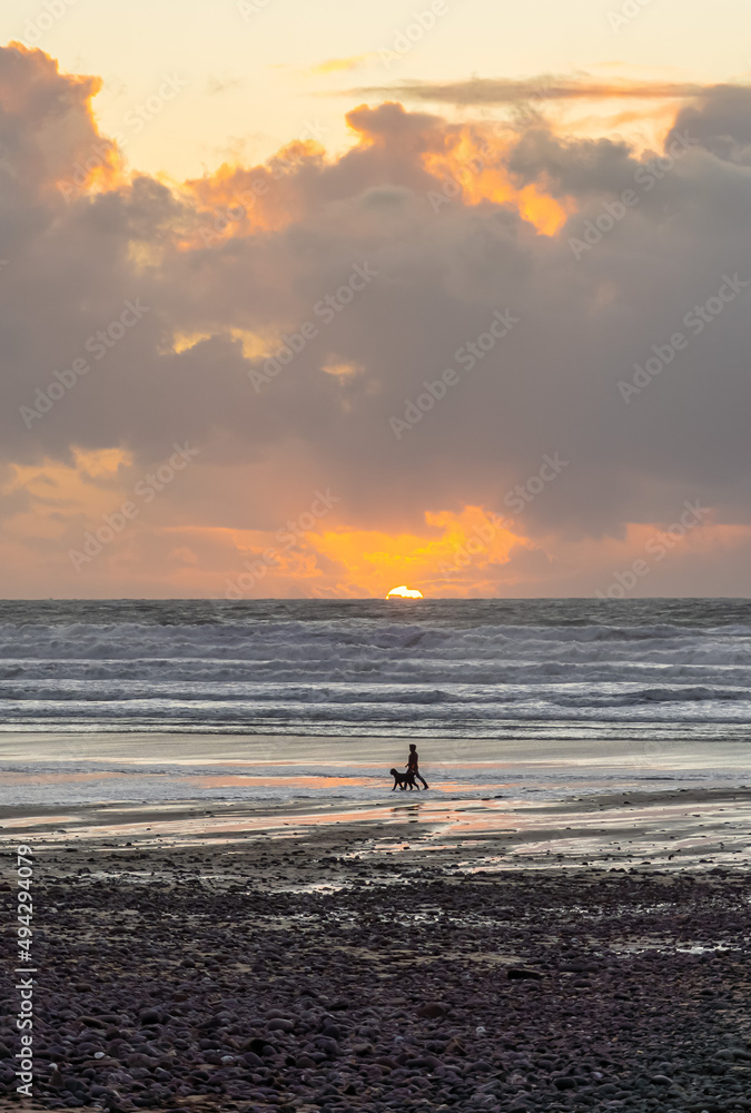 Sunset on a Cornish Beach