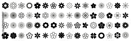 Fototapeta Naklejka Na Ścianę i Meble -  Flowers icon set vector illustration