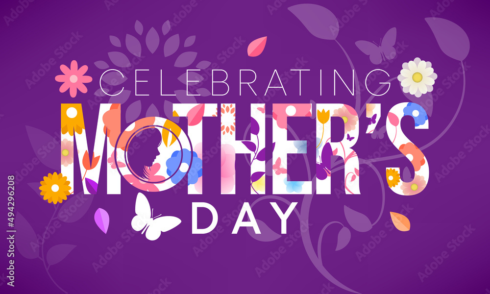 Fototapeta premium Mother's Day is a celebration honoring the mother of the family, as well as motherhood, maternal bonds, and the influence of mothers in society. It is held on the second Sunday of May. vector art