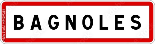Panneau entrée ville agglomération Bagnoles / Town entrance sign Bagnoles photo