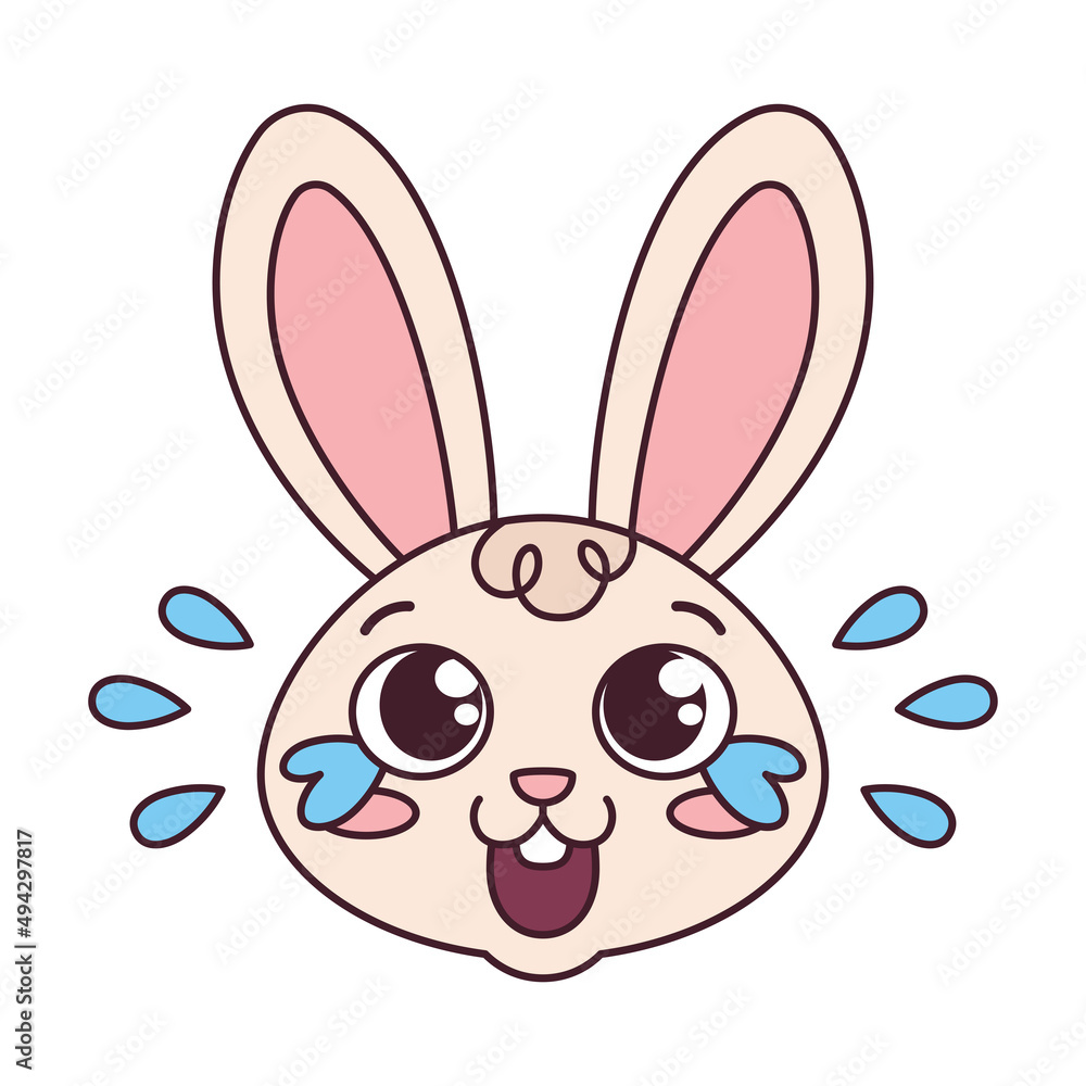 Isolated happy rabbit cartoon avatar Vector illustration Isolated happy rabbit cartoon avatar Vector illustration