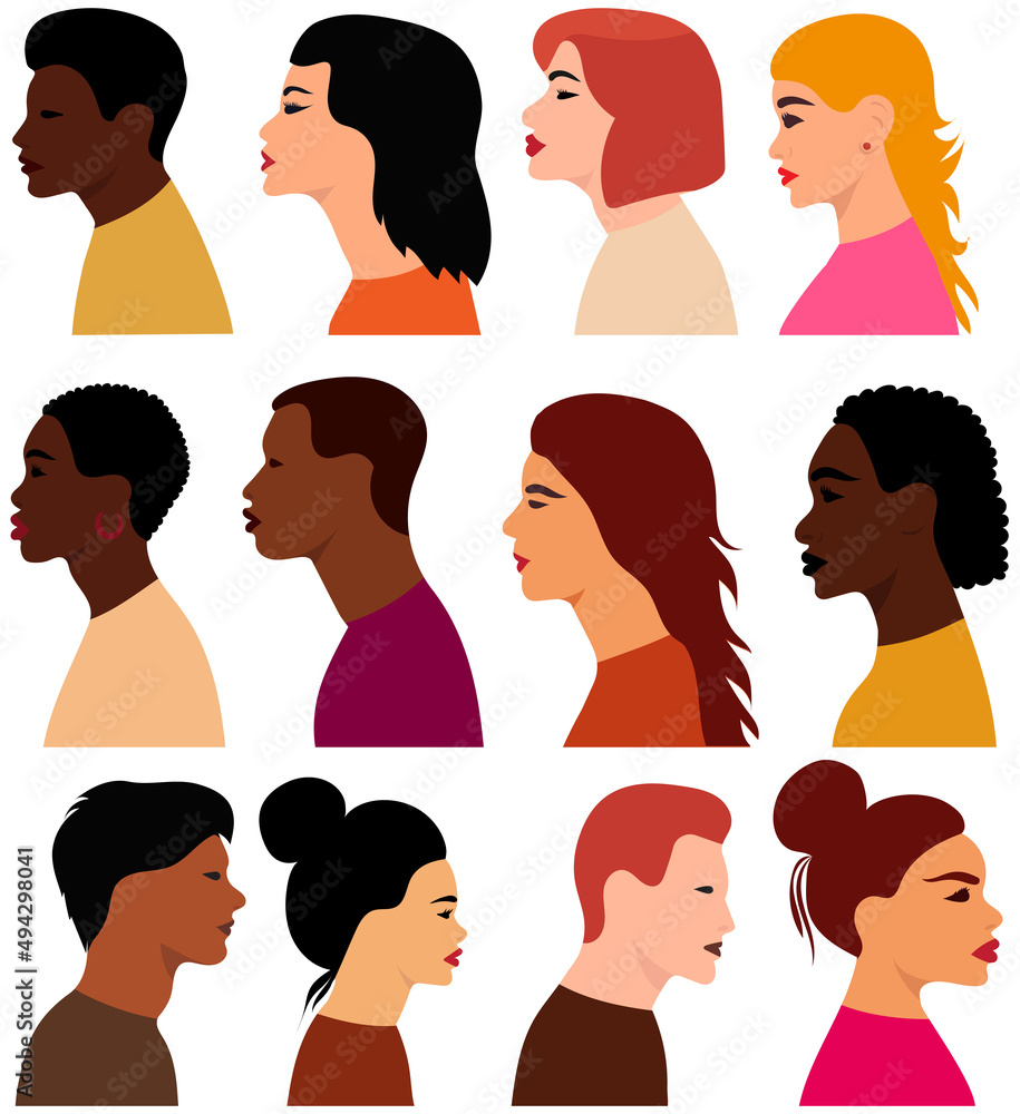 portrait set people flat design, isolated, vector portrait set people flat design, isolated, vector