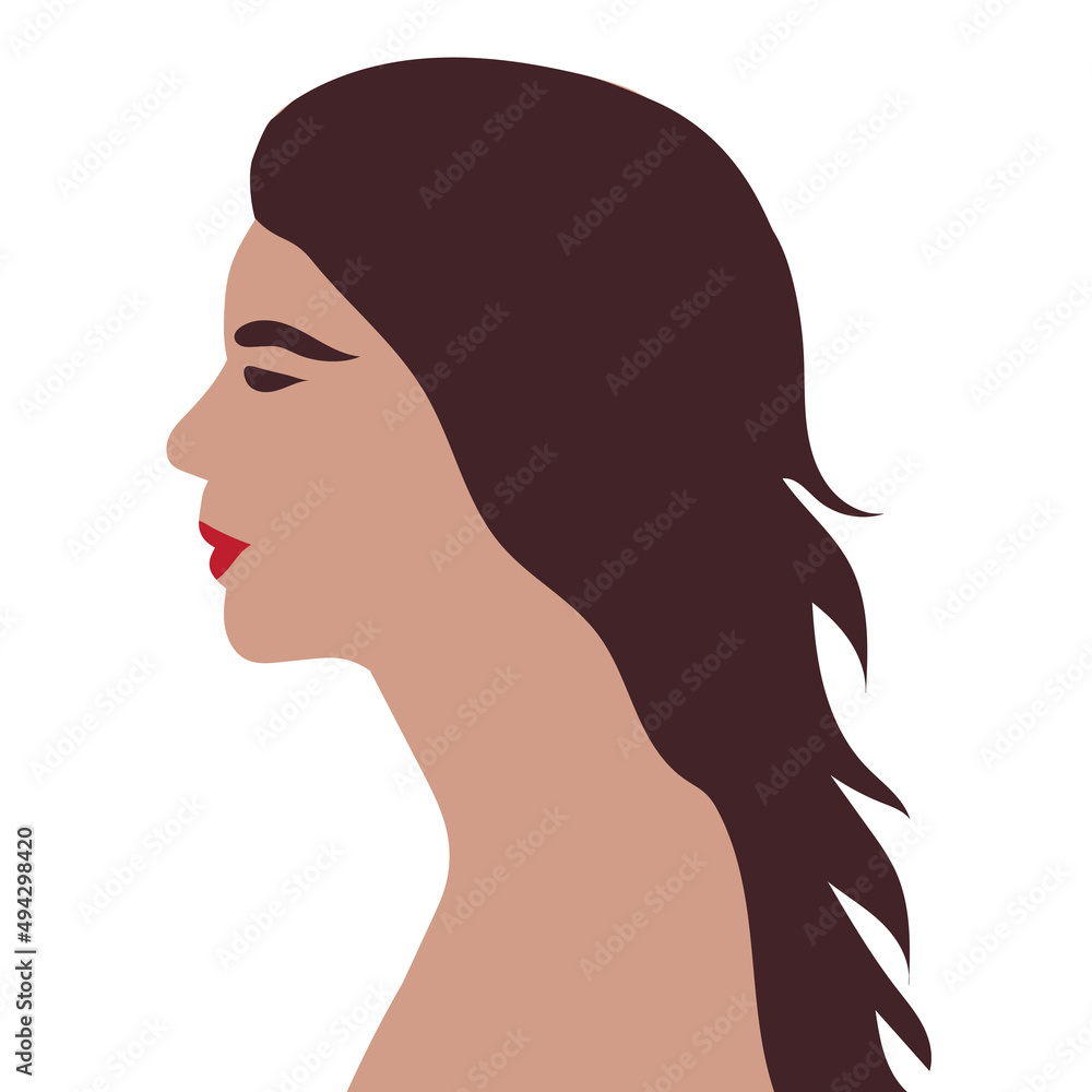 portrait woman flat design, isolated portrait woman flat design, isolated