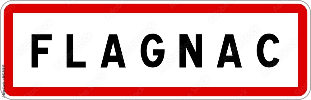 Panneau entrée ville agglomération Flagnac / Town entrance sign Flagnac