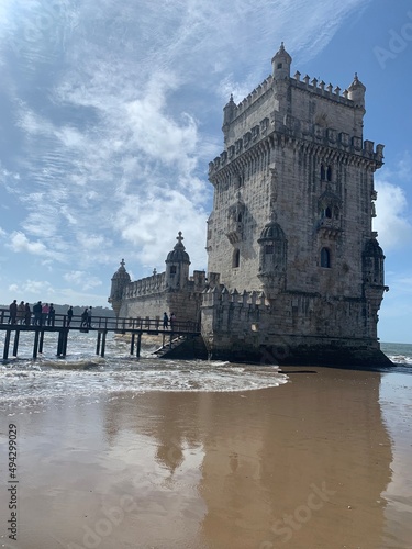 Belém Tower is an iconic tourist attraction in Lisbon Portugal