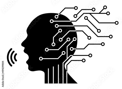 Silhouette of human head, Artificial Intelligence