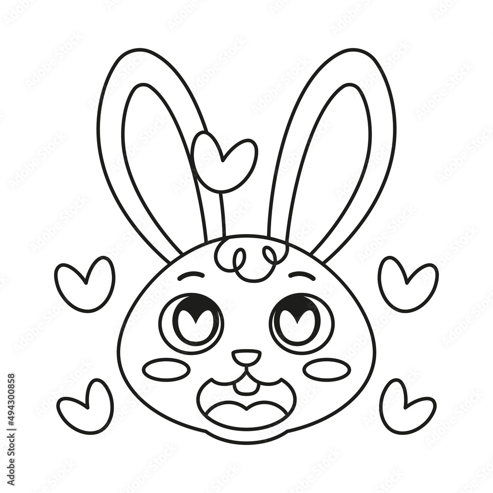 Isolated happy rabbit cartoon avatar Vector illustration Isolated happy rabbit cartoon avatar Vector illustration