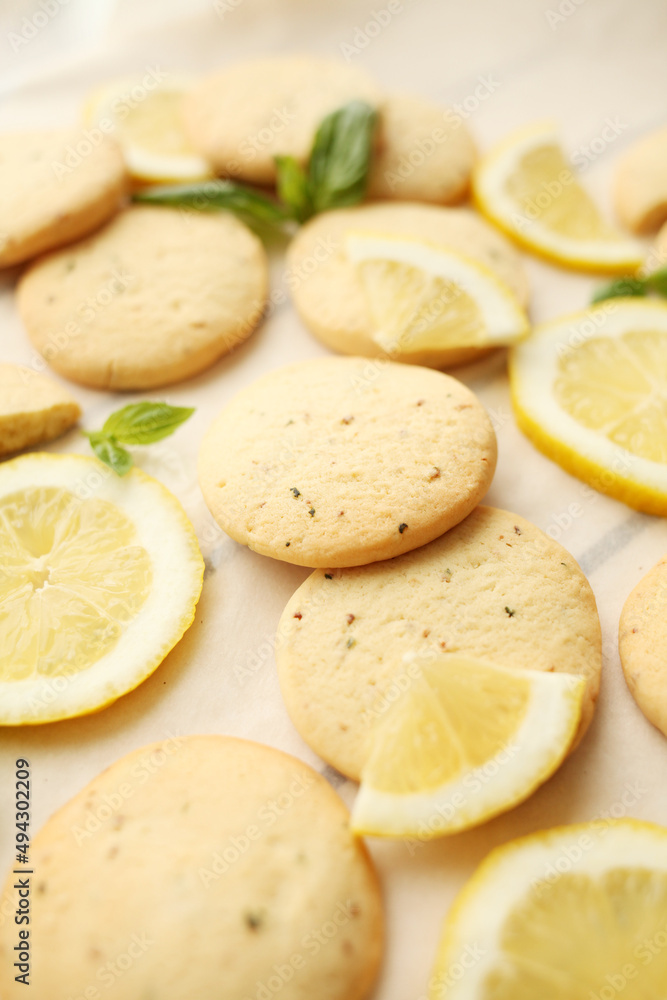 cookies with lemon and basil   