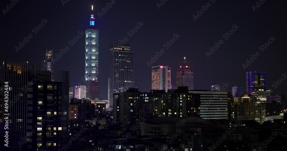 Taipei city skyline at night