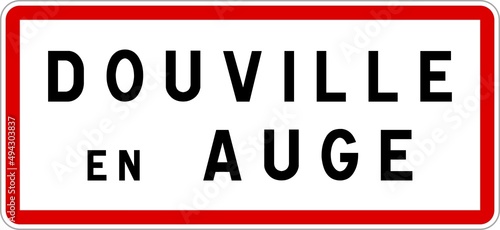 Panneau entrée ville agglomération Douville-en-Auge / Town entrance sign Douville-en-Auge