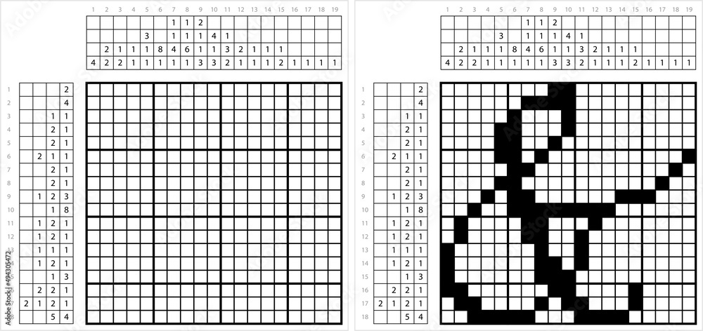 Fototapeta premium Ampersand Icon Nonogram Pixel Art M_2203002