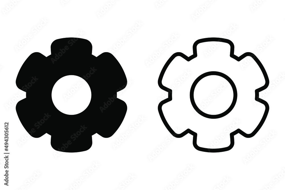 Settings icon, gears pictogram. Gear setting cog icon. Settings icon, gears pictogram. Gear setting cog icon.