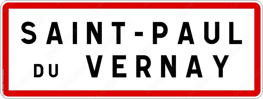 Panneau entrée ville agglomération Saint-Paul-du-Vernay / Town entrance sign Saint-Paul-du-Vernay