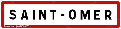 Panneau entrée ville agglomération Saint-Omer / Town entrance sign Saint-Omer