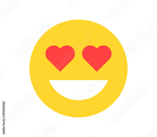 Simple emotion face and yellow cartoon emoji flat vector illustration. 