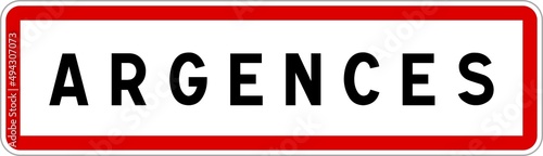 Panneau entrée ville agglomération Argences / Town entrance sign Argences