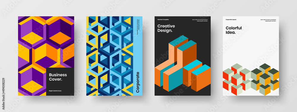 Isolated presentation A4 vector design layout collection. Premium mosaic shapes pamphlet template bundle. Isolated presentation A4 vector design layout collection. Premium mosaic shapes pamphlet template bundle.