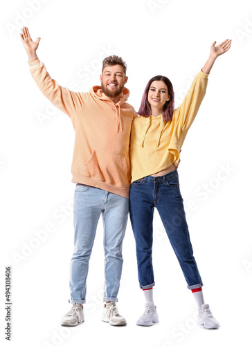 Cool happy young couple in ...