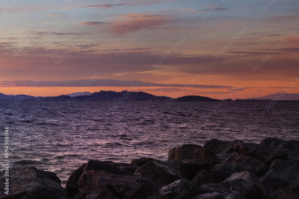 an Francisco Bay view in Emeryville of San Francisco Bay Area, California. an Francisco Bay view in Emeryville of San Francisco Bay Area, California.