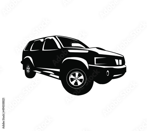 Retro muscle car vector illustration. Vintage poster of reto car. Old mobile isolated on white.