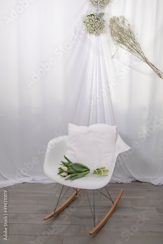 Fotografie set fotografico con tulipani