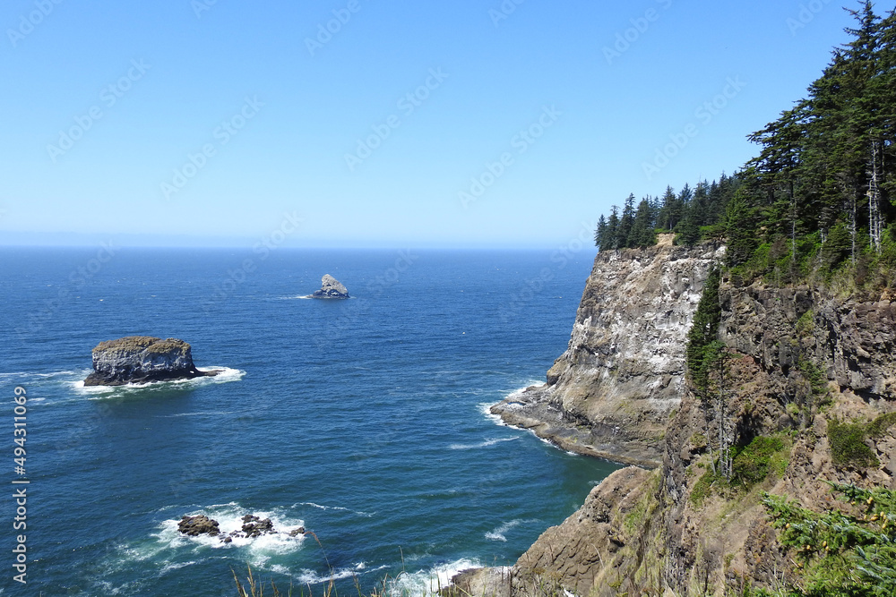 The beautiful coastal scenery of Cape Meares, in the Pacific Northwest, Tillamook County, Oregon.  