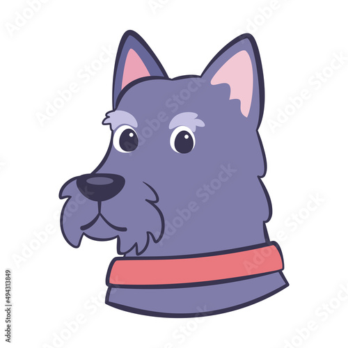 Isolated cute West Highland Black Terrier dog breed cartoon Vector illustration