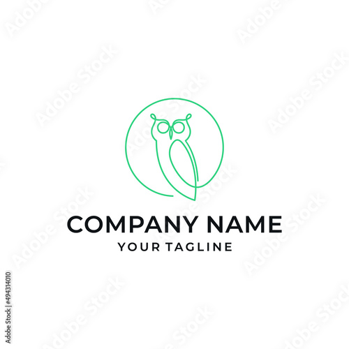 Owl Line Art Logo Design