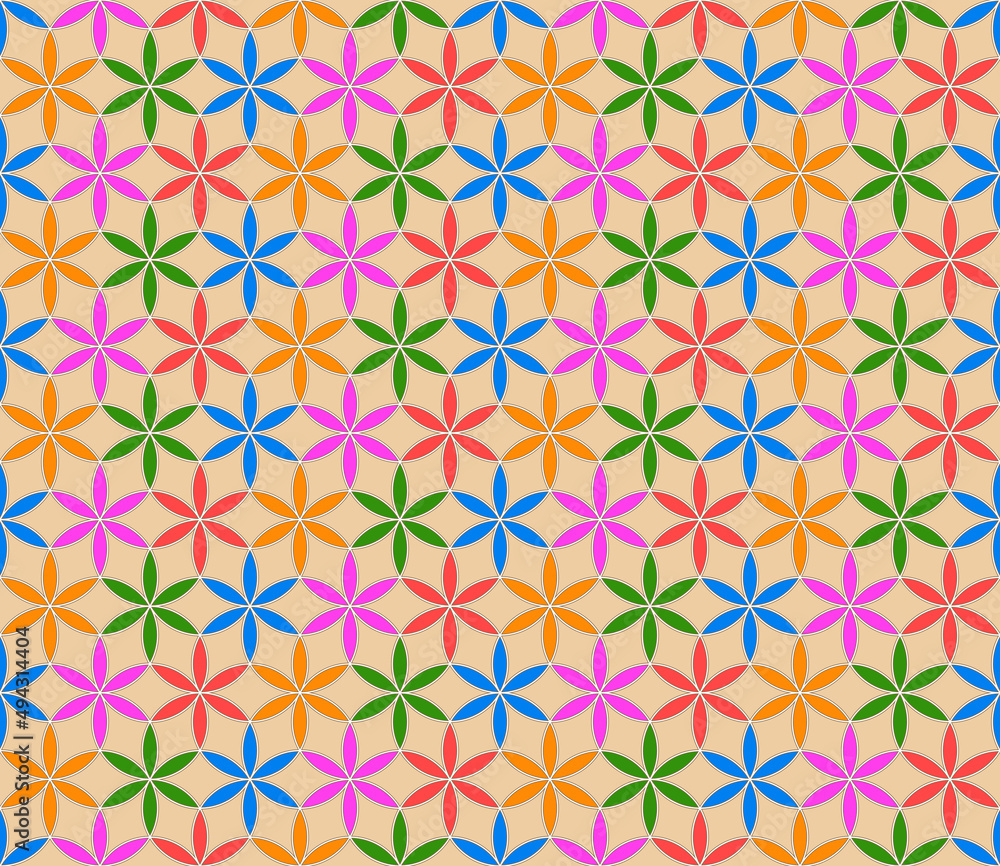 Seamless vector geometric ornament on a beige background. Composition for textiles and interior. Do not use for religion and politics. Seamless vector geometric ornament on a beige background. Composition for textiles and interior. Do not use for religion and politics.