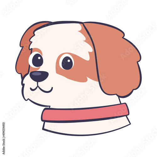 Isolated cute cavalier king charles spaniel dog breed cartoon Vector illustration