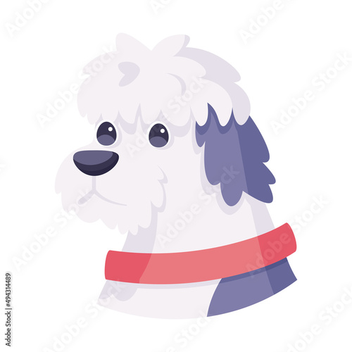 Isolated cute english sheepdog dog breed cartoon Vector illustration