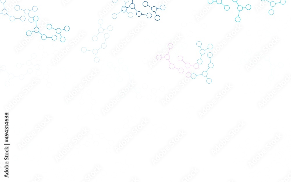 Light Blue, Red vector background with forms of artificial intelligence.