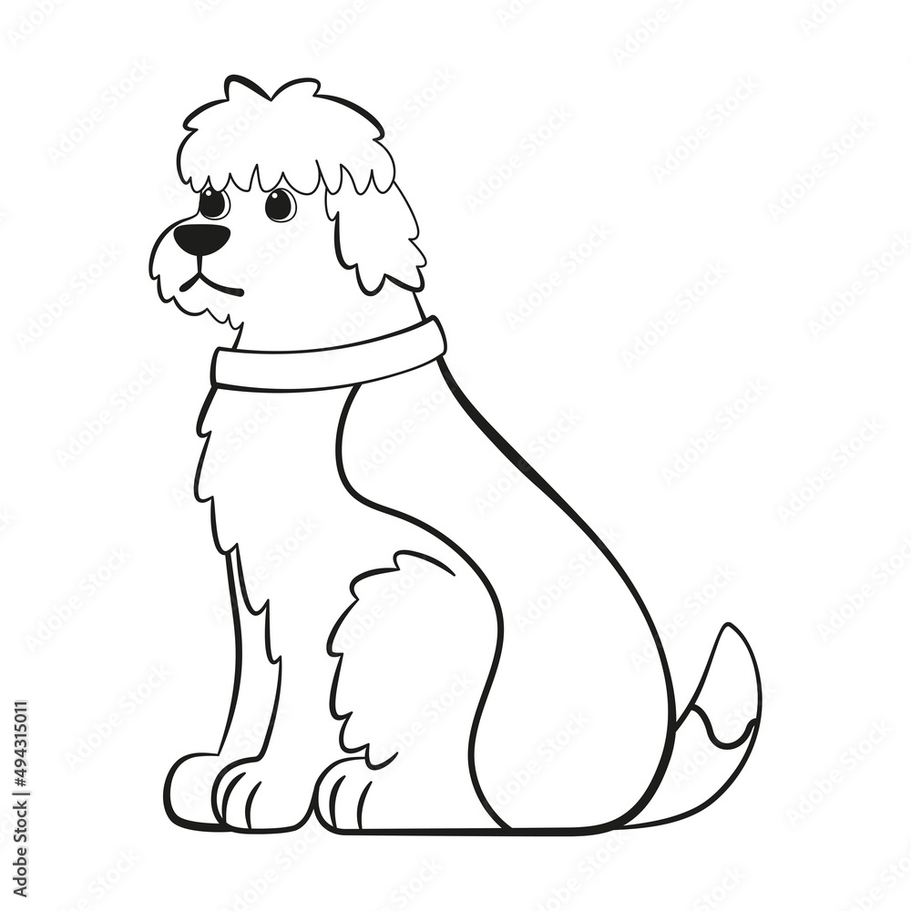 Obraz premium Isolated cute english sheepdog dog breed cartoon Vector illustration
