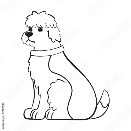 Isolated cute english sheepdog dog breed cartoon Vector illustration