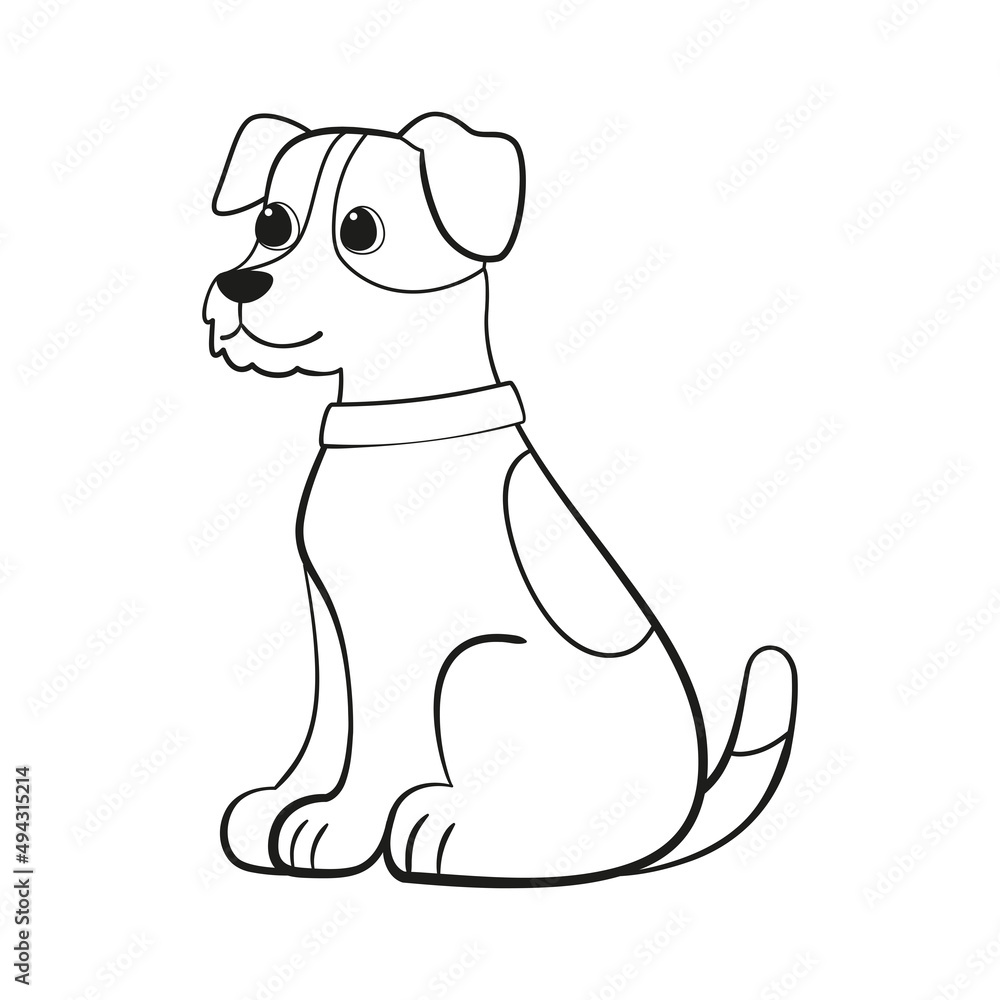 Isolated cute fox terrier dog breed cartoon Vector illustration - obrazy, fototapety, plakaty 