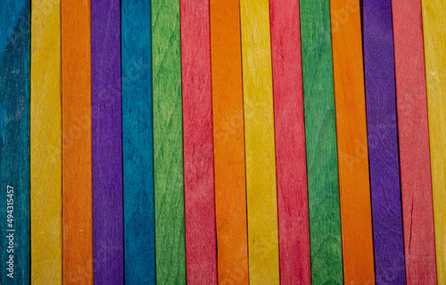 Colorful wood texture background made with sticks