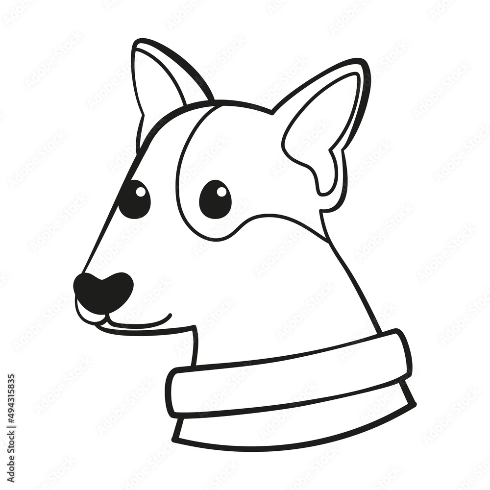 Naklejka premium Isolated cute bull terrier dog breed cartoon Vector illustration