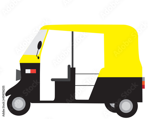 Auto rickshaw vector illustration ,  a primary transport vehicle in India	