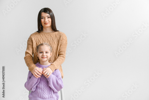 Little girl and her mother ...
