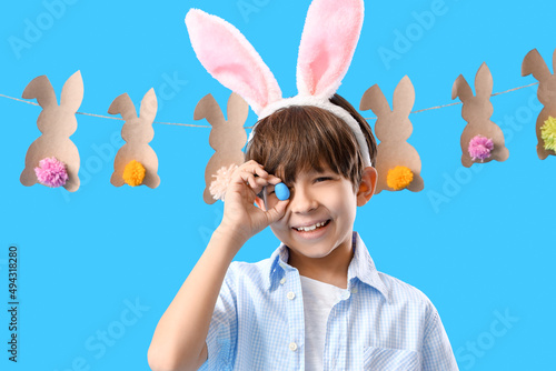 Cute little boy with bunny ...