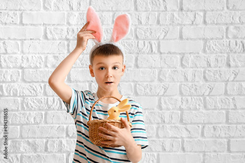 Cute little boy with bunny ...