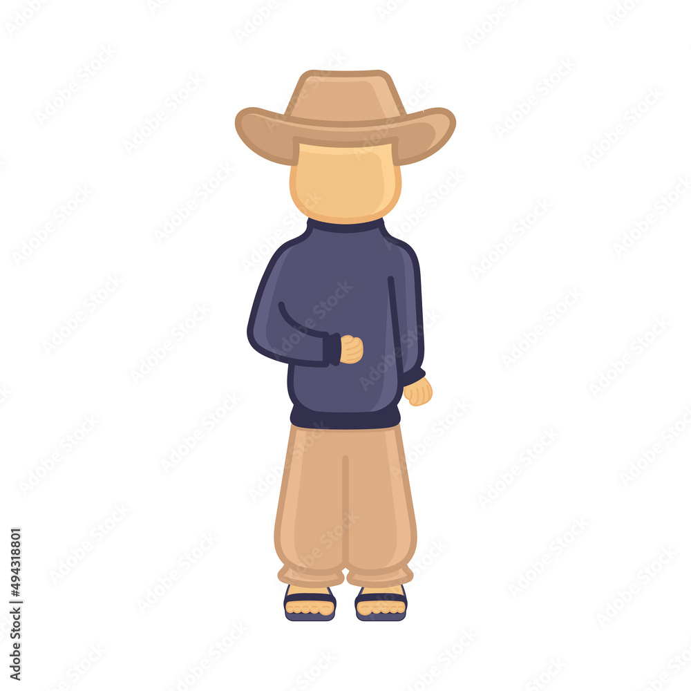 Isolated cute farmer cartoon icon Vector Isolated cute farmer cartoon icon Vector