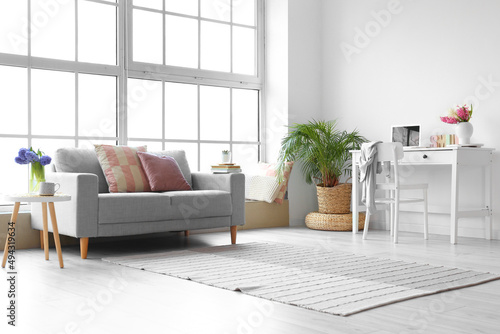 Interior of light room with...