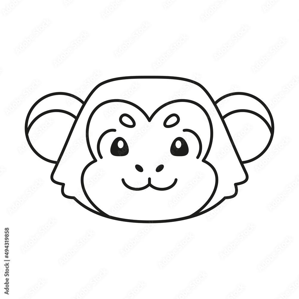 Isolated cute monkey avatar Zodiac sign Vector illustration Isolated cute monkey avatar Zodiac sign Vector illustration