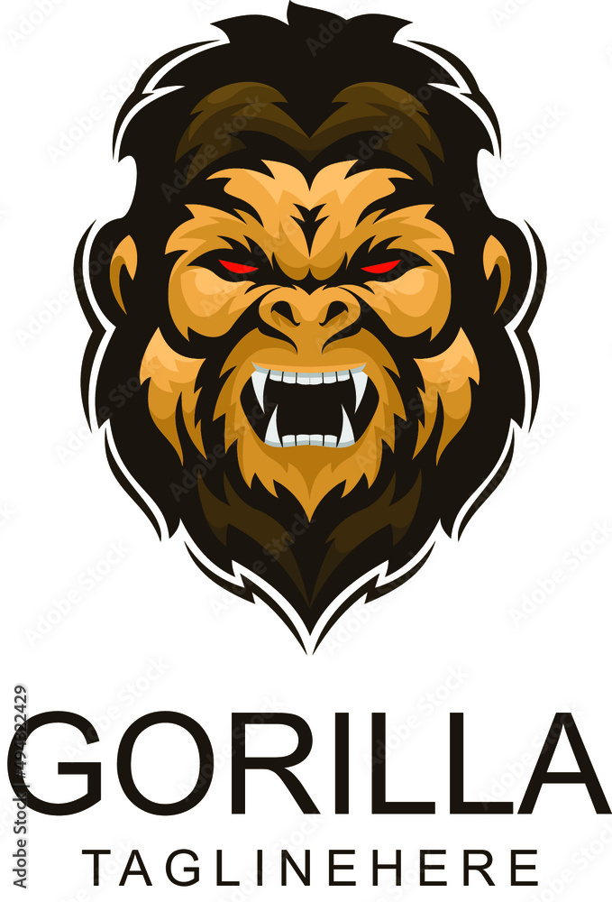 gorilla head character mascot logo gorilla head character mascot logo