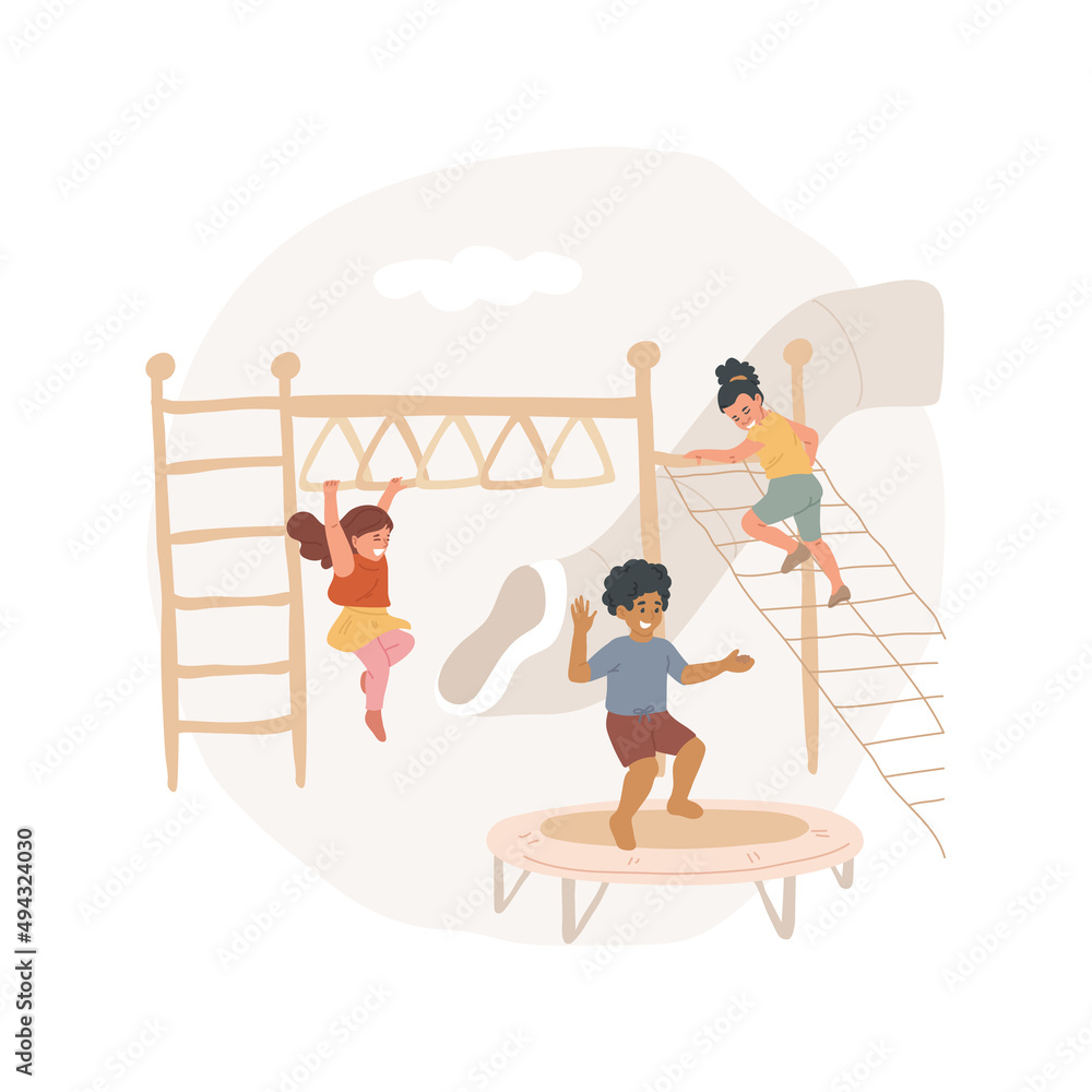 Outdoors playground isolated cartoon vector illustration. Playing outdoors on a playground, physical movement, kids motor development, afterschool fitness, school brake, daycare vector cartoon. Outdoors playground isolated cartoon vector illustration. Playing outdoors on a playground, physical movement, kids motor development, afterschool fitness, school brake, daycare vector cartoon.