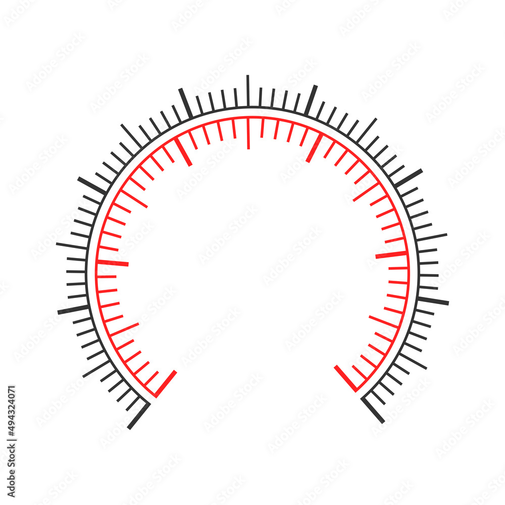 Pressure meter scale. Manometer, barometer, speedometer, tonometer ...